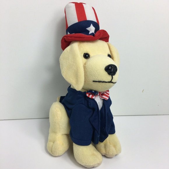 Raising Canes Chicken Push Puppy Dog 4th Of July Stars Stripes Red White Blue 7" - Picture 3 of 12